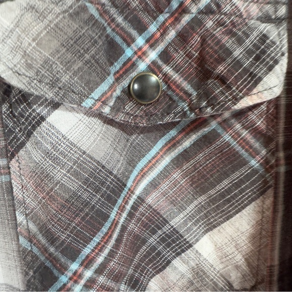 Wrangler Jeans Co Snap Front Men Size 3XL Gray Plaid Long Sleeve western shirt - Picture 7 of 8